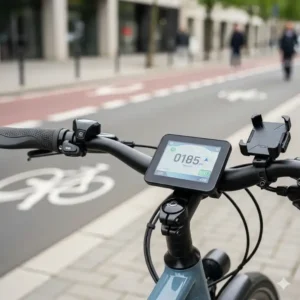 Ein praktisches Display an einem e bike city günstig kaufen, das die einfache Handhabung hervorhebt.