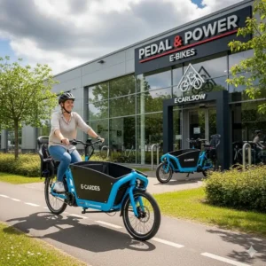 Eine Probefahrt beim Fachhändler, ein wichtiger Schritt, um e bike lastenrad kaufen.