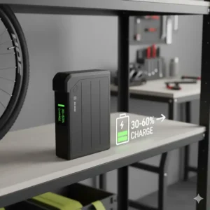 E bike akku sicherheit lagern mit idealem Ladezustand (30-60%) für beste Lebensdauer.