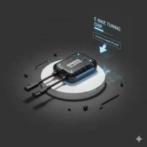 Nahaufnahme des E-Bike Motor Tuning Kit Chips zur Geschwindigkeitsaufhebung.