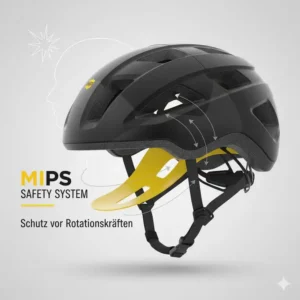 E bike helm test: MIPS-Technologie für zusätzlichen Rotationsschutz im Ernstfall.