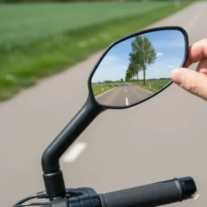 Perfekte Einstellung: Der e bike spiegel rückspiegel zur optimalen Reduzierung des toten Winkels.
