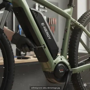 e bike akku wechsel anleitung – Reinigung der Ladekontakte im Akkufach vor dem Einbau.