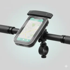 Wasserdichte e bike smartphone halterung mit Schutzbeutel für alle Wetter.