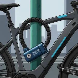 Zwei E-Bike-Schloss-Varianten für doppelten sicheren Diebstahlschutz.