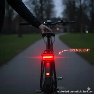 E bike licht set led mit integrierter bremslichtfunktion für erhöhte verkehrssicherheit.