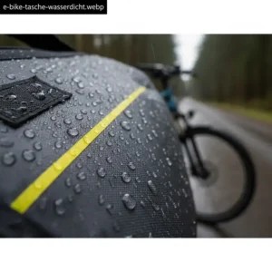 E bike tasche wasserdicht – Nahaufnahme des Planenmaterials, um die Witterungsbeständigkeit zu zeigen