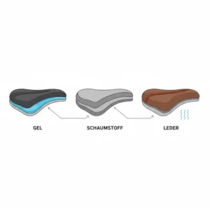 Vergleich verschiedener Materialien für einen e bike sattel bequem.