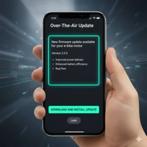 Benachrichtigung über ein Over-the-Air-Firmware-Update des Motors in der e bike motor steuerung app