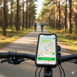 Optimale Navigation und Routenverfolgung dank sicherer e bike smartphone halterung.