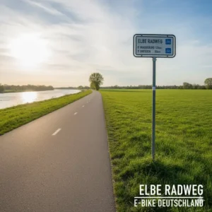 Gut asphaltierter Abschnitt des Elbe-Radwegs, perfekt für das e bike fahrradwege deutschland Erlebnis.