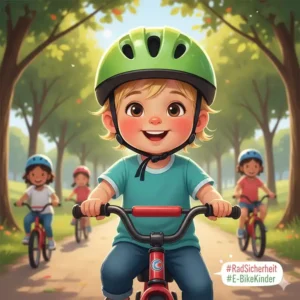 Nahaufnahme: Kind mit Helm, sicher bei e bike ausflüge mit kindern