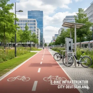 Sicherer Stadt-Radweg in Deutschland mit Ladestation, betont e bike fahrradwege deutschland städtische Bequemlichkeit.