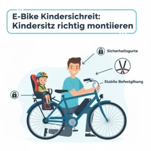 Überprüfung der sicheren Kindersitz-Montage am E Bike Kindersicherheit.