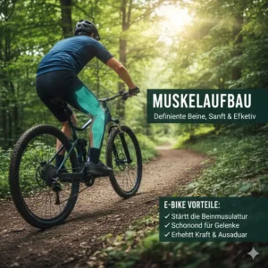 Bergauffahrt mit Unterstützung. Einer der e bike fitness vorteile ist der leichte Muskelaufbau in den Beinen.