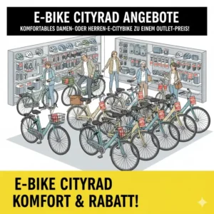 Komfortables Damen- oder Herren-E-Citybike zu einem Outlet-Preis in den e bike outlet angeboten.
