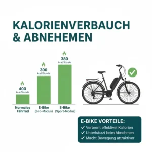 Tabelle zum Kalorienverbrauch. Die e bike fitness vorteile unterstützen das Abnehmen durch erhöhte Aktivität.