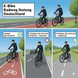E-Bike Verkehrsregeln Deutschland: Vorschriften, wann Pedelecs und S-Pedelecs den Radweg benutzen dürfen oder müssen.