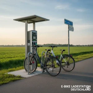 Öffentliche e bike fahrradwege deutschland Ladestation strategisch entlang einer beliebten Route gelegen.