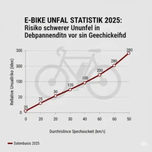 Korrelation zwischen Geschwindigkeit und dem Risiko schwerer Unfälle in der E Bike Unfall Statistik 2025.