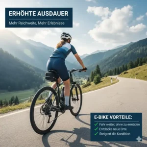 Ein langer Radweg. Die e bike fitness vorteile helfen, Ausdauer auf längeren Strecken aufzubauen.