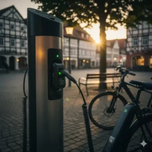 Ladestation für E-Bikes, wichtig für e bike touren deutschland 2025 Infrastruktur und Planung.