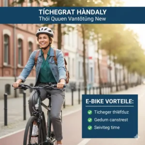 Pendeln zur Arbeit mit dem E-Bike. Die e bike fitness vorteile lassen sich einfach in den Alltag integrieren.