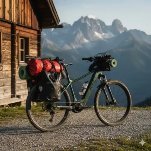 E-Bike mit Gepäcktaschen für mehrtägige Touren im e bike urlaub alpen.