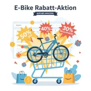 Grafik, die zeigt, wie man bei der e bike rabatt aktion amazon Prozente spart.