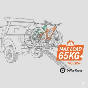 Hohe Traglast und Kapazität der Fahrradträger mit Rampe für Pickup Anhängerkupplung.