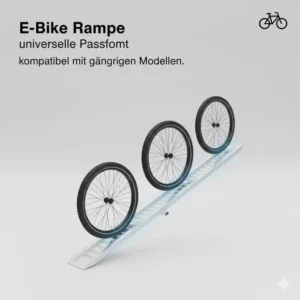 Eine universelle Fahrradträger Rampe zum Beladen von E-Bikes passend für viele Hersteller.