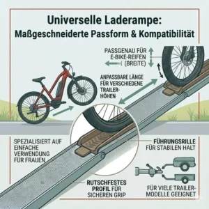 Universelle Passform der Auffahrschiene für den Fahrradträger mit Rampe für Frauen.
