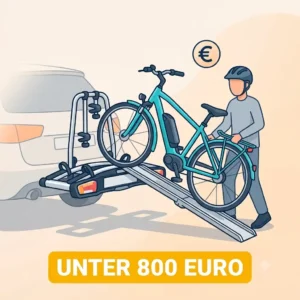 Close-up view of the Auffahrschiene used with the Fahrradträger mit Rampe unter 800 Euro for easy bike loading.