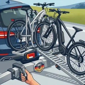 Foldable design of the Fahrradträger mit Rampe Made in Germany