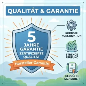Official quality and warranty certificate for the Fahrradträger mit Rampe Garantie.