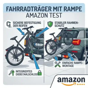 step-by-step setup and installation guide for a fahrradträger mit rampe Amazon to a car's towbar.