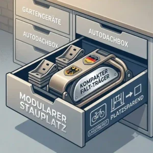 Compact storage of the Fahrradträger mit Rampe Made in Germany
