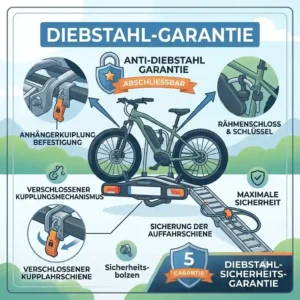 The robust anti-theft locking mechanism of the Fahrradträger mit Rampe Garantie ensures security.