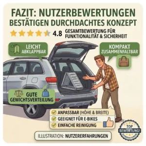 A final score and summary chart based on the fahrradträger mit rampe echte nutzerbewertungen provided by verified users.